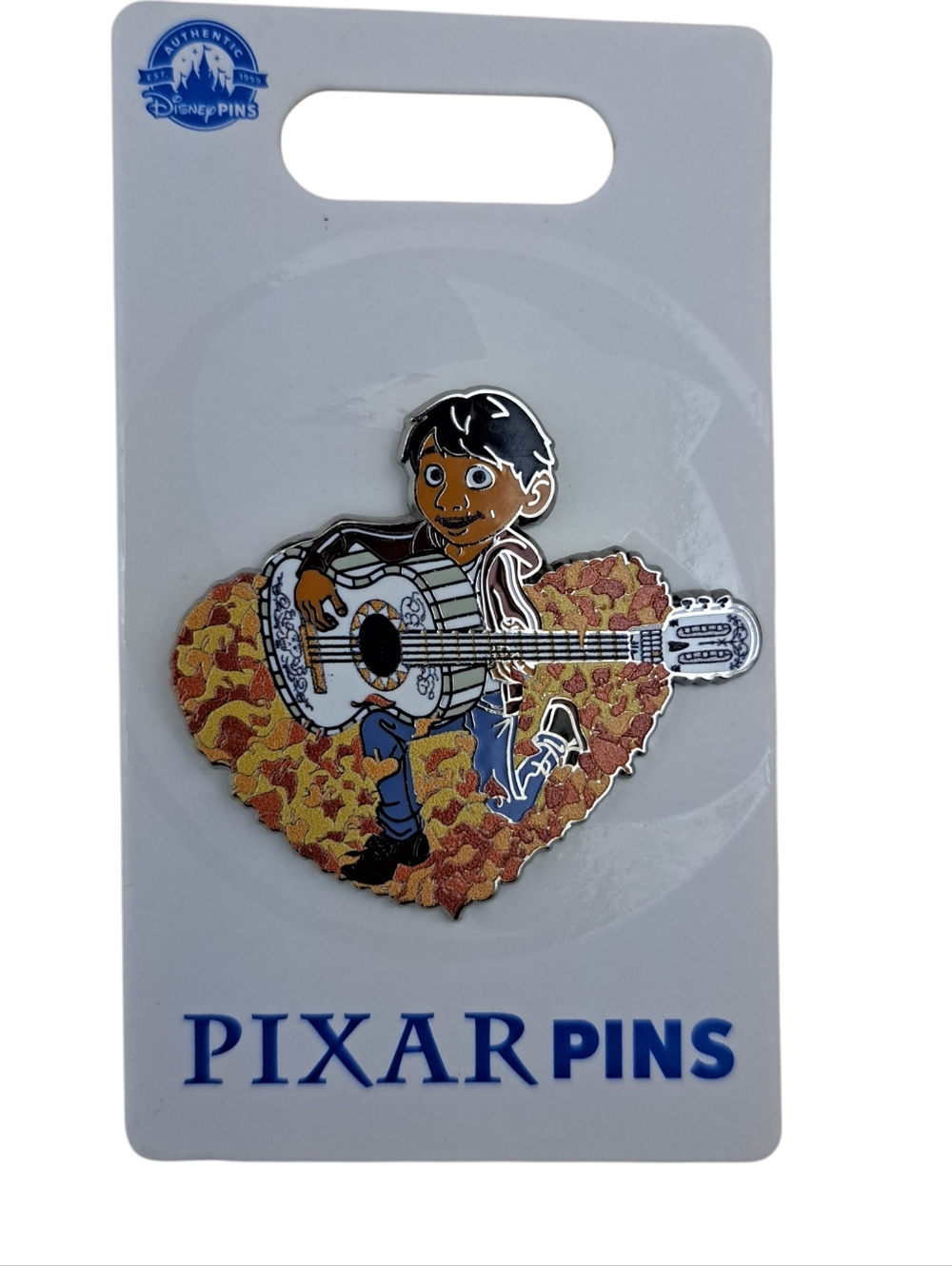 Disney Pixar Kids Miguel Guitar Enamel Pin - Brown, White, Black
